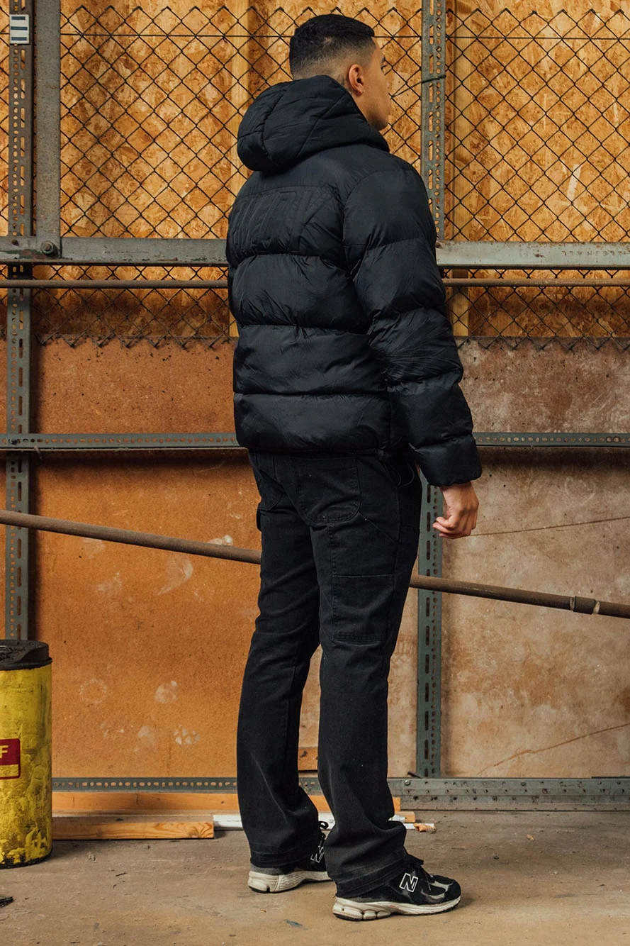 Black Kabru Hooded Puffer Jacket
